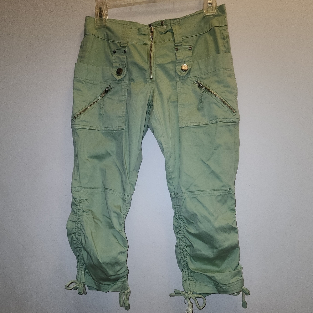 Crest Jeans Lite Green Cargo Capri Pants 5/6